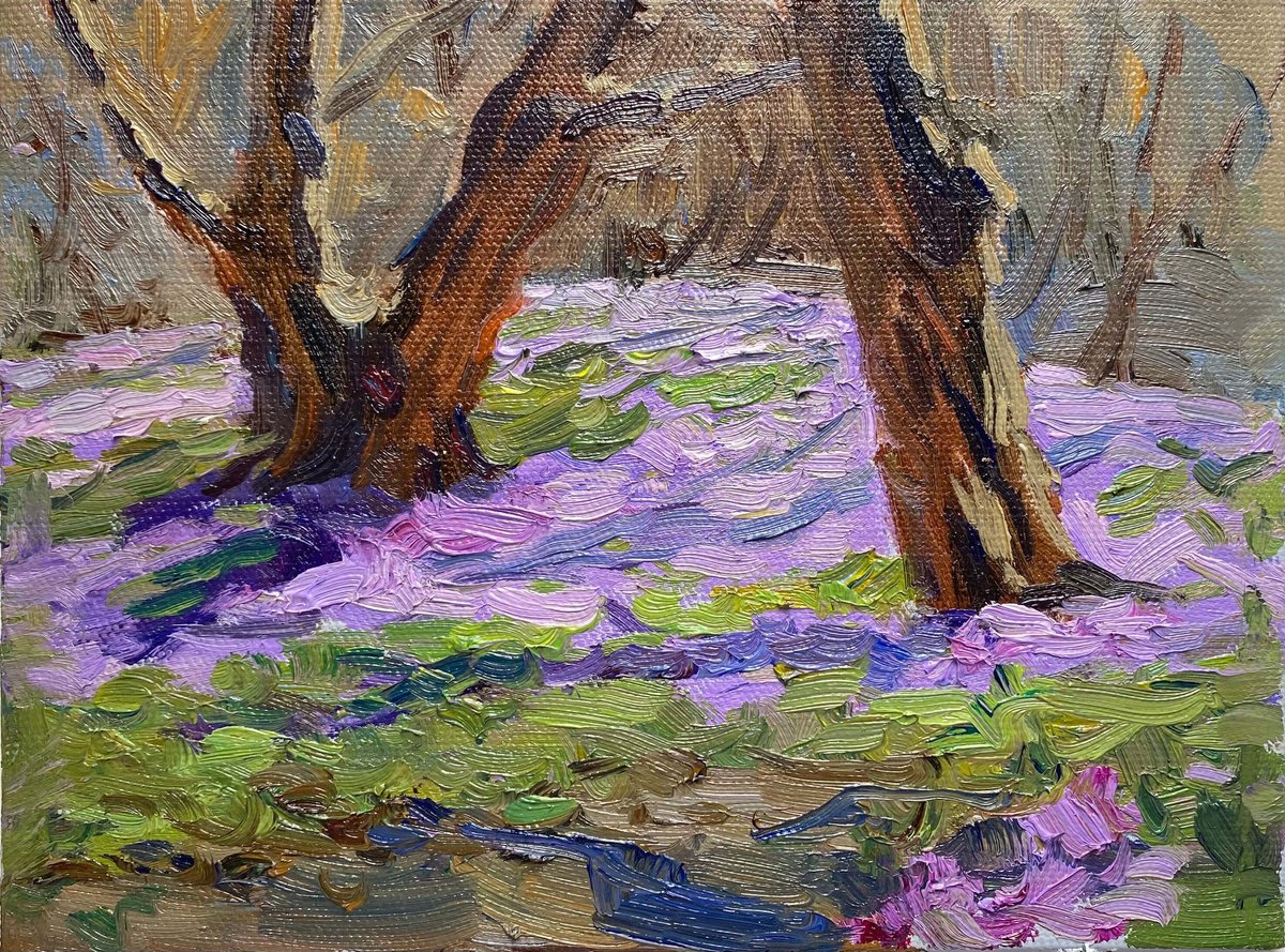 Impressionistic Botanical Oil Painting By Nataliia Nosyk, 8 X 6", Whispers Of Spring, Original Artwork