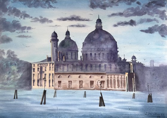 Warm Foggy Sunrise in Venice