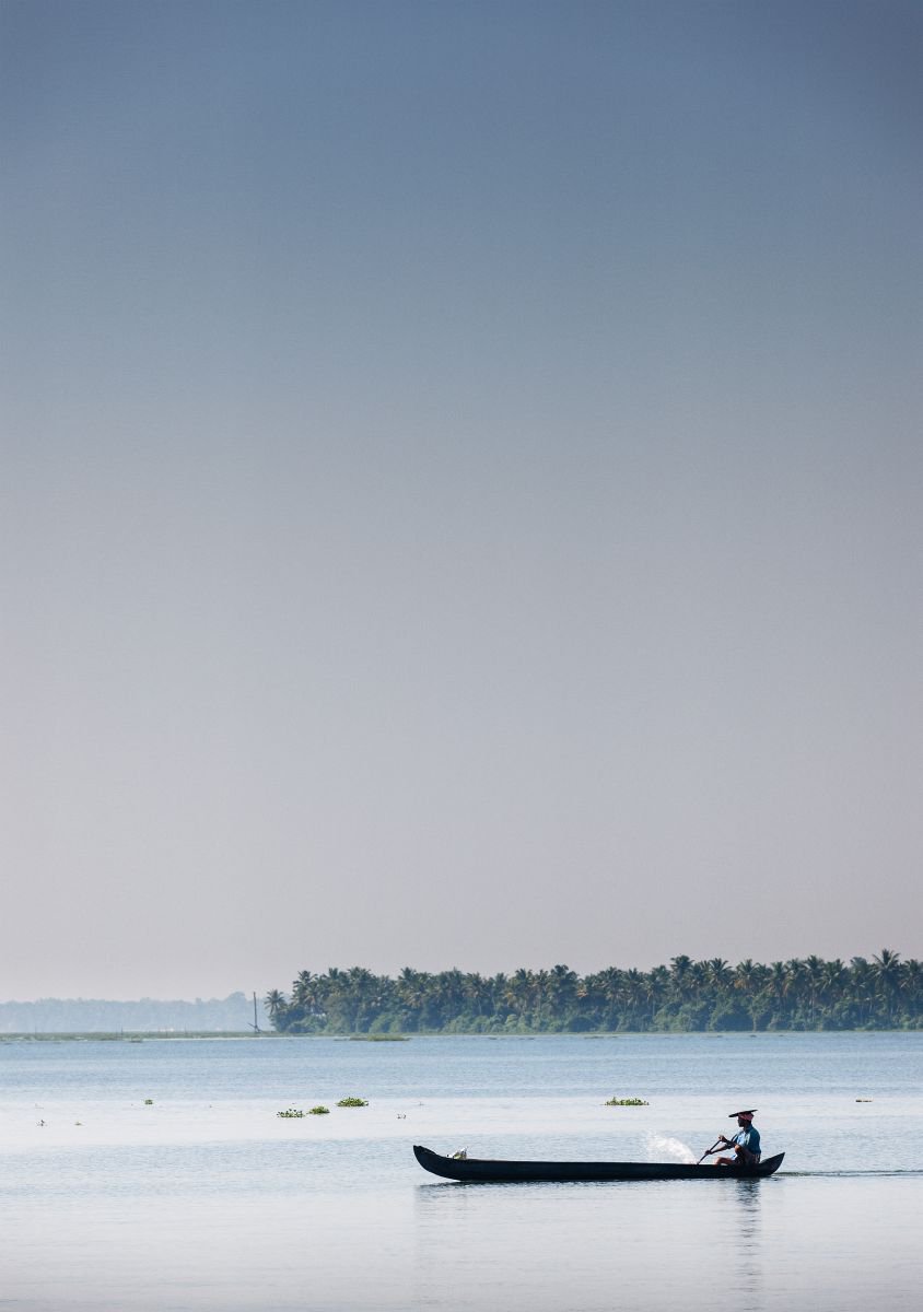 Photorealistic Photograph , Fisherman, Kerala Backwaters By Tom Hanslien, 33 X 47, Artwork For Sale On Artfinder