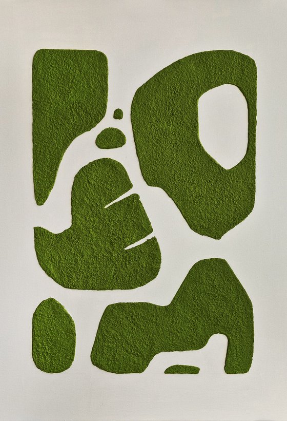 "Green bay 6" Textured acrylic abstract art