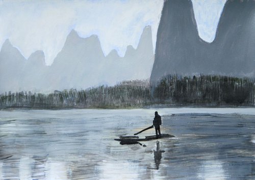 On the river / 42 x 29.7 cm by Alexandra Djokic