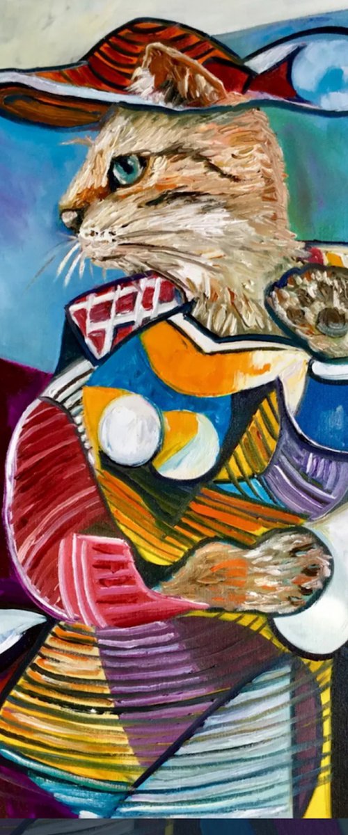 Cat version of Picasso art by Olga Koval