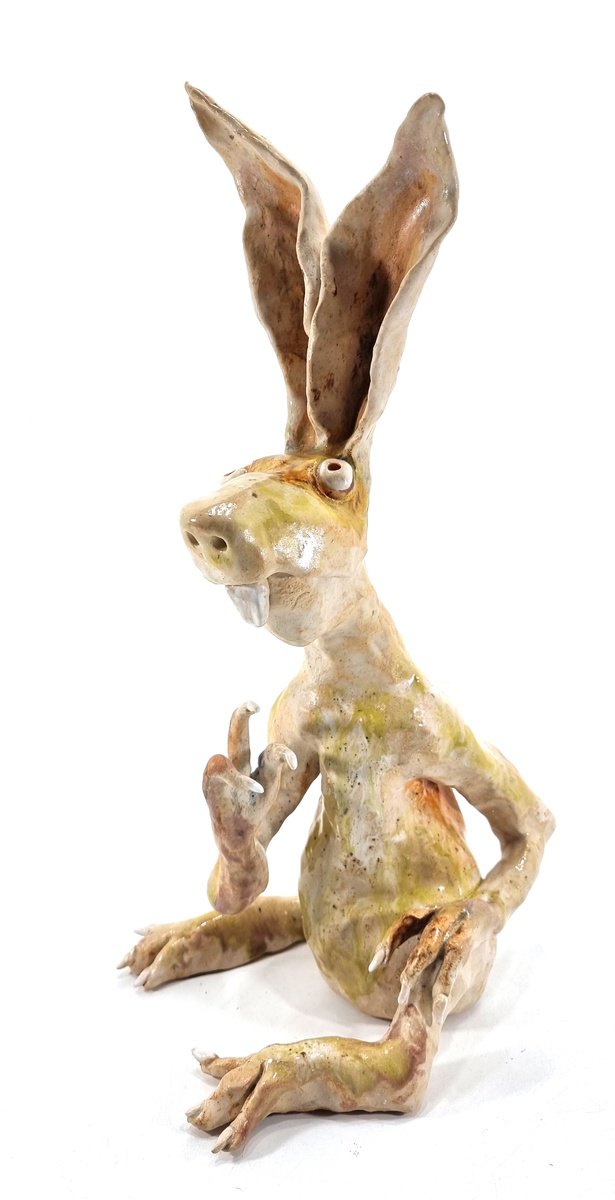 Naive Clay Sculpture , Ludwig By Aare Freimann, 8 X 20, Artwork For Sale On Artfinder