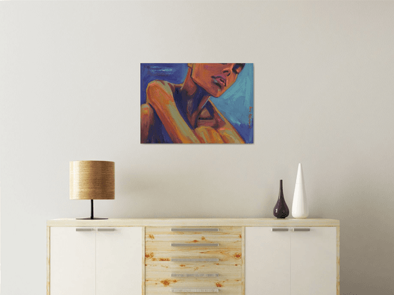 Afro woman portrait wall art