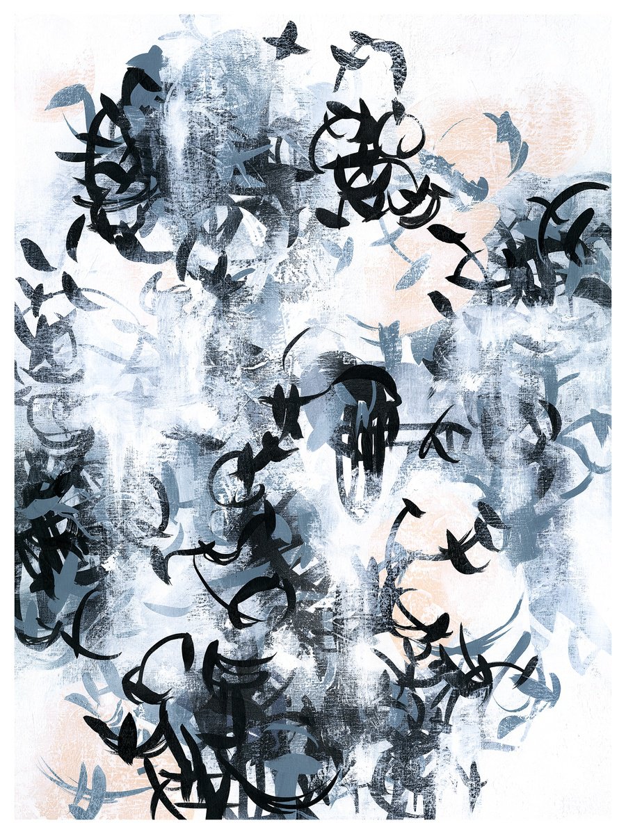 Organic Abstract Acrylic Painting By Sara Richardson Artist, 18 X 24", Devoted No.3, Original Artwork