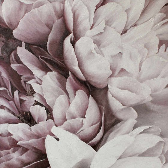 "Peonies bouquet 3" Pink purple peonies art
