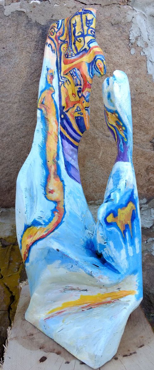 Abstract sculpture. Hand carved wood. by ZheKa