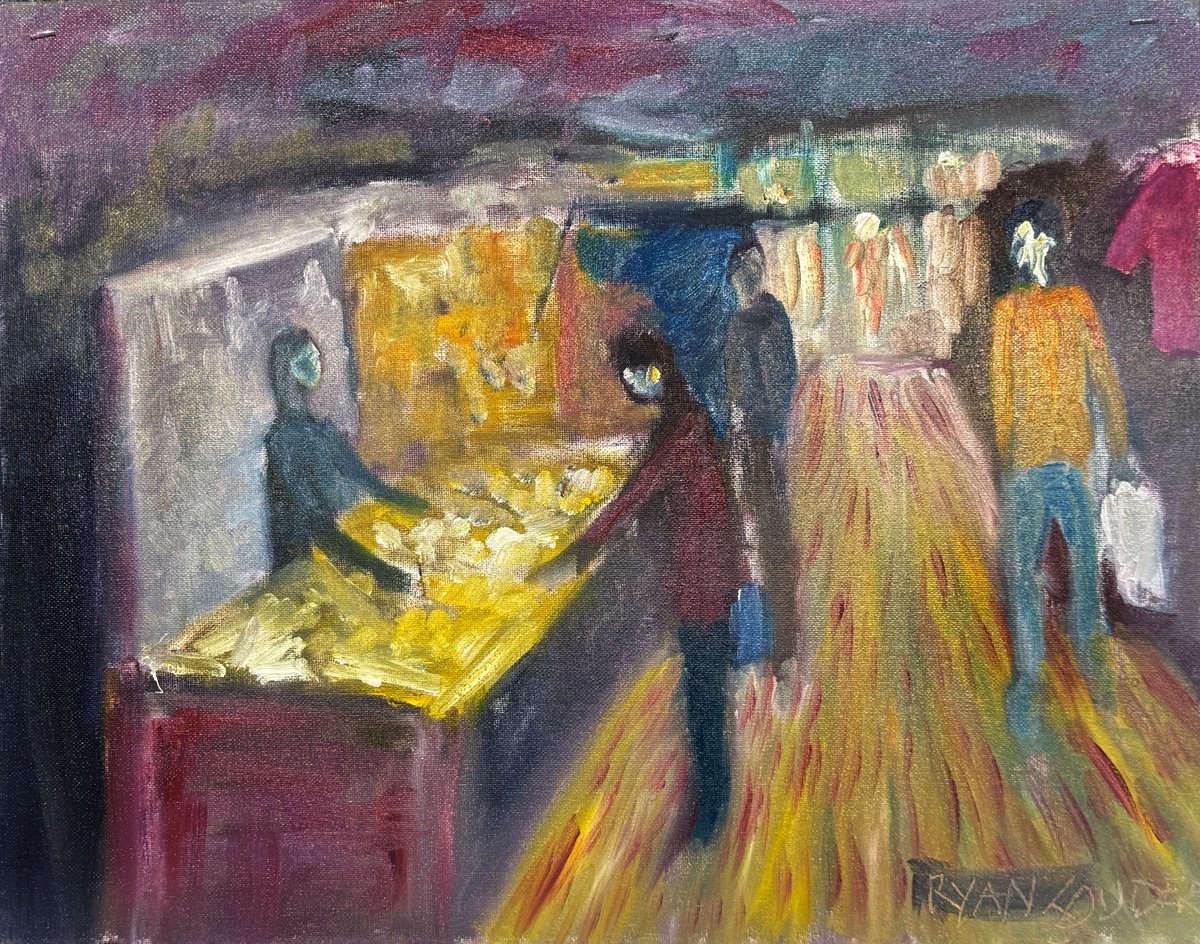 Ryan Louder | Original Oil Painting | Midnight At The Market | 51 X 41Cm | Artwork For Sale On Artfinder