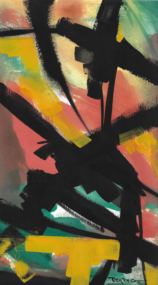 Abstract Painting By Ben De Soto, 9 X 17, Abstract 0, Original Artwork