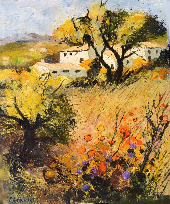 Provence landscape and flowers