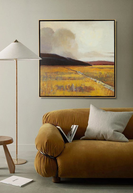 Cozy Mountains 30x30" 76x76cm by Bo Kravchenko