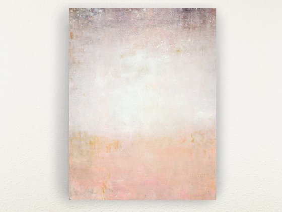 Soft Pink 220601, peach pink and white abstract color field.