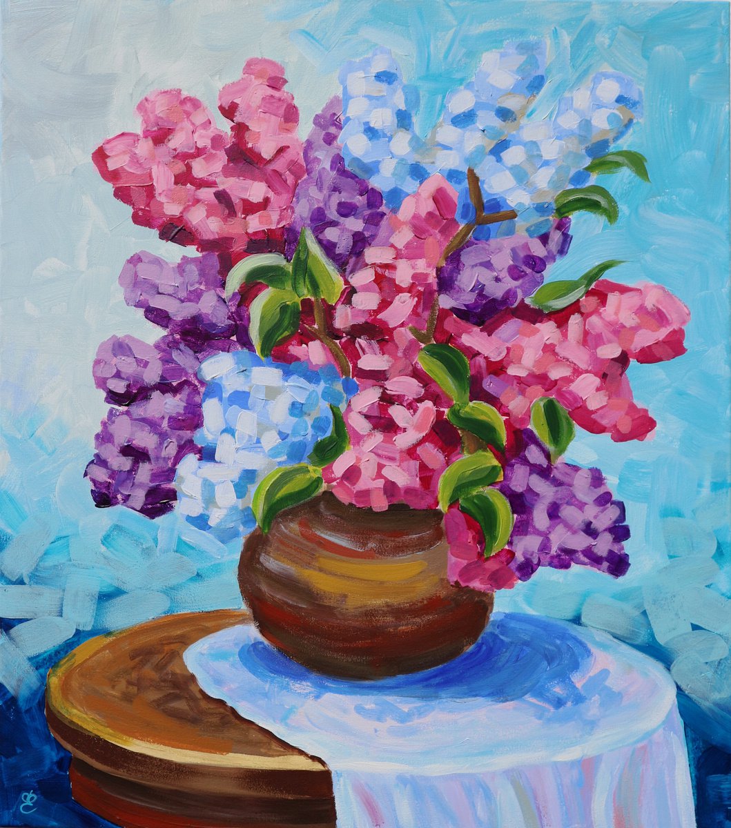 Lilac bouquet, 70*80 by Dmytro Yeromenko