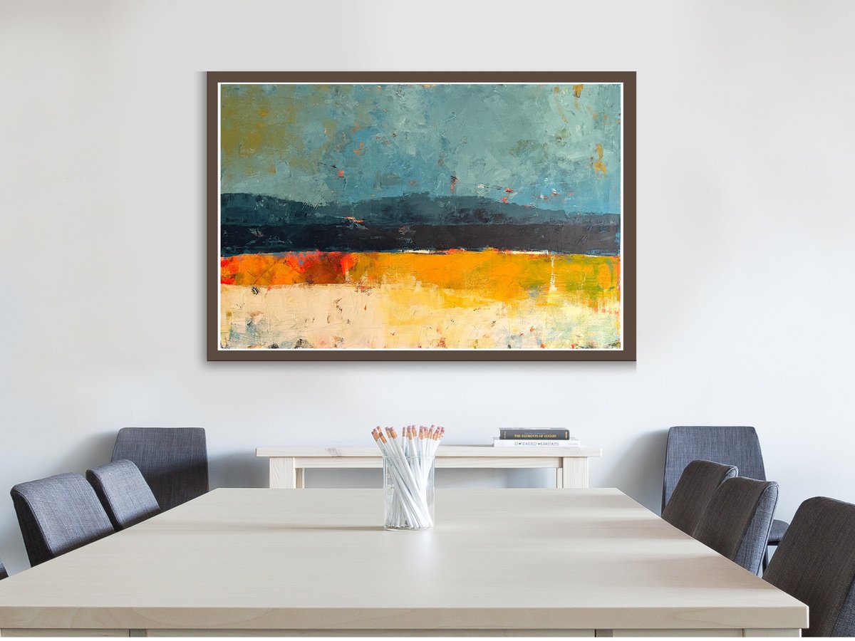 Abstract Landscape Acrylic Painting By Nick Molloy, 67 X 47", Portobello To Fife, Original Artwork