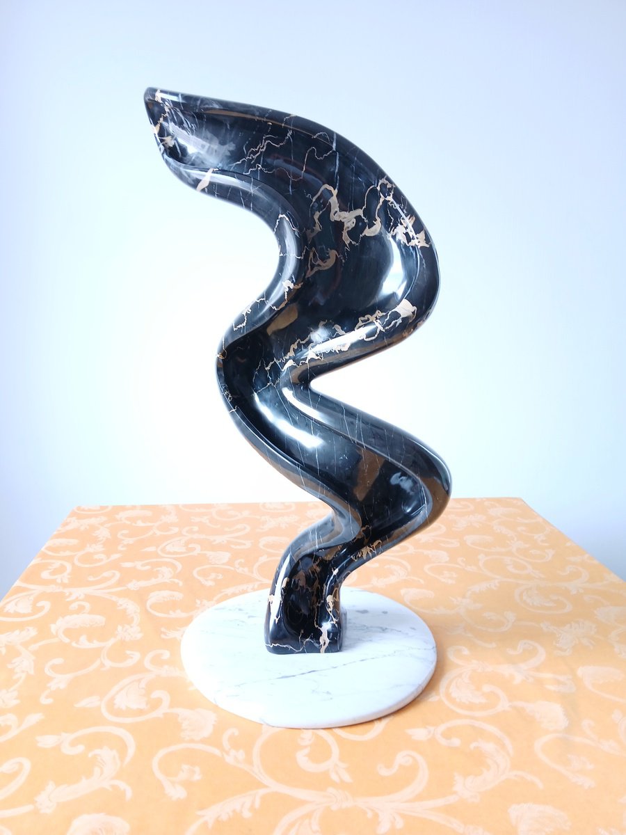 Abstract Stone Sculpture By Massimiliano Capraro, 13 X 25", Devendra, Original Artwork