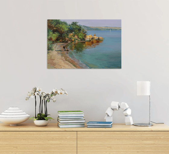Summer Landscape with a Setter