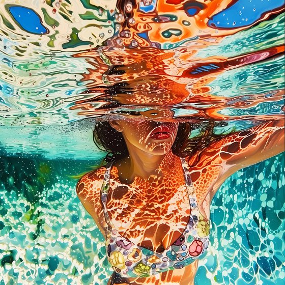 Woman under water