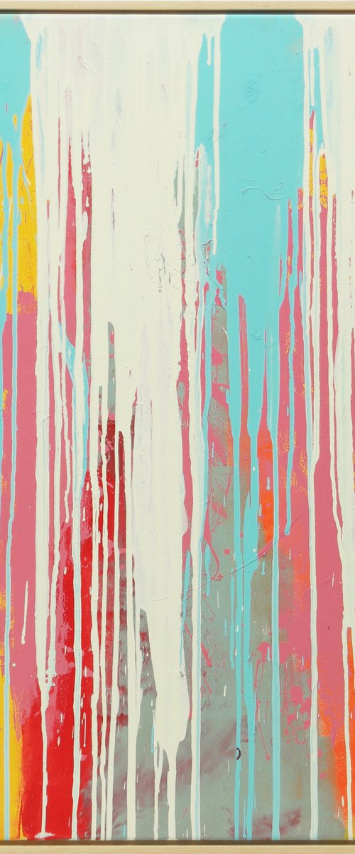 Tip Top Drips - iIncl. Wooden Frame - 95 x 95 cm - Ronald Hunter 4M by Ronald Hunter