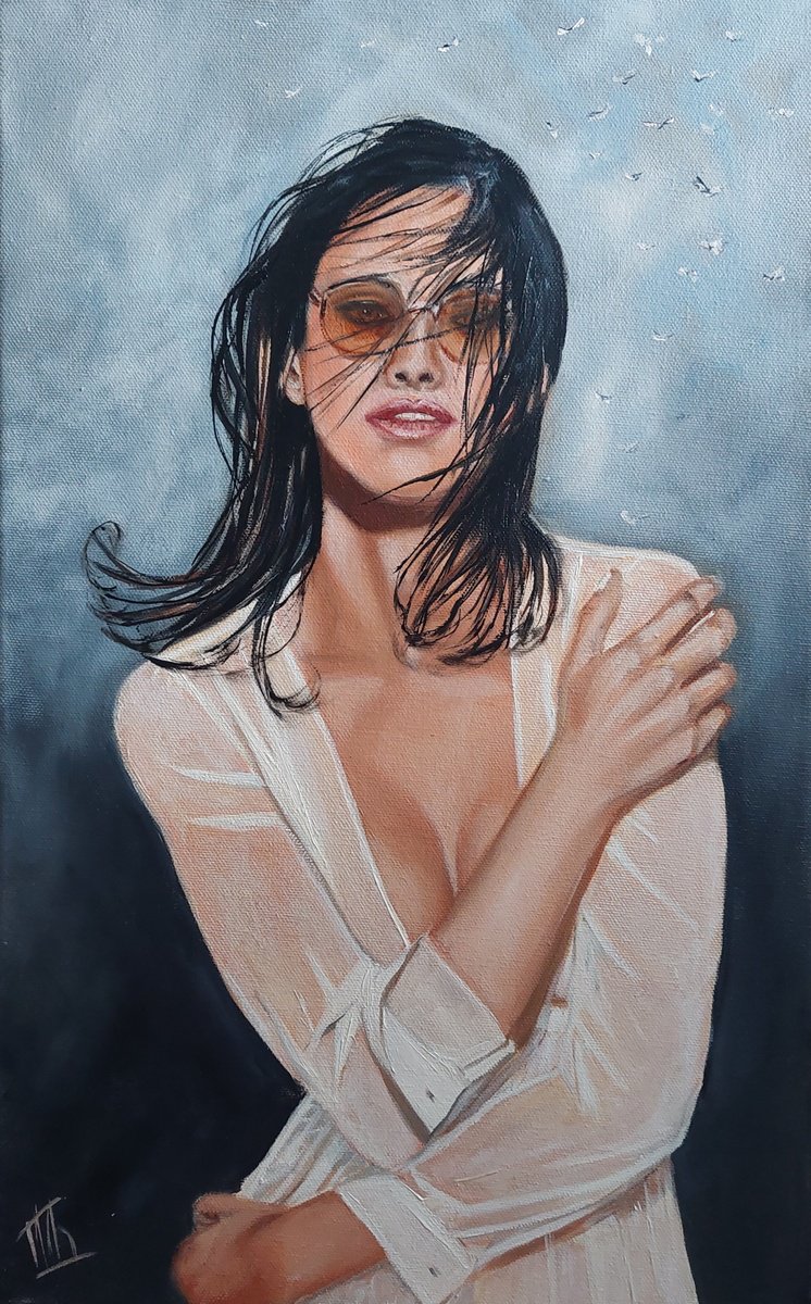 Photorealistic Oil Painting , Silent Reverie By Ira Whittaker, 12 X 19, Artwork For Sale On Artfinder