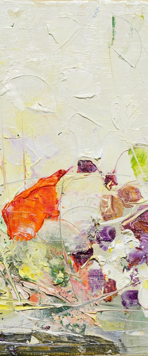 On Exhibition-Still Life with Grapes and a Pear 30x30cm/12x12in by jelena b
