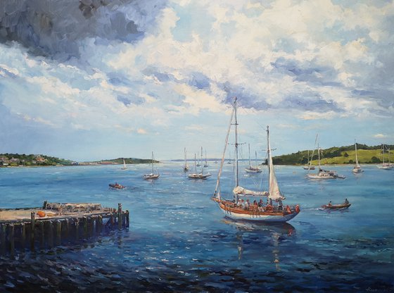 Morning sun on the Lunenburg bay (36x48x1.5")