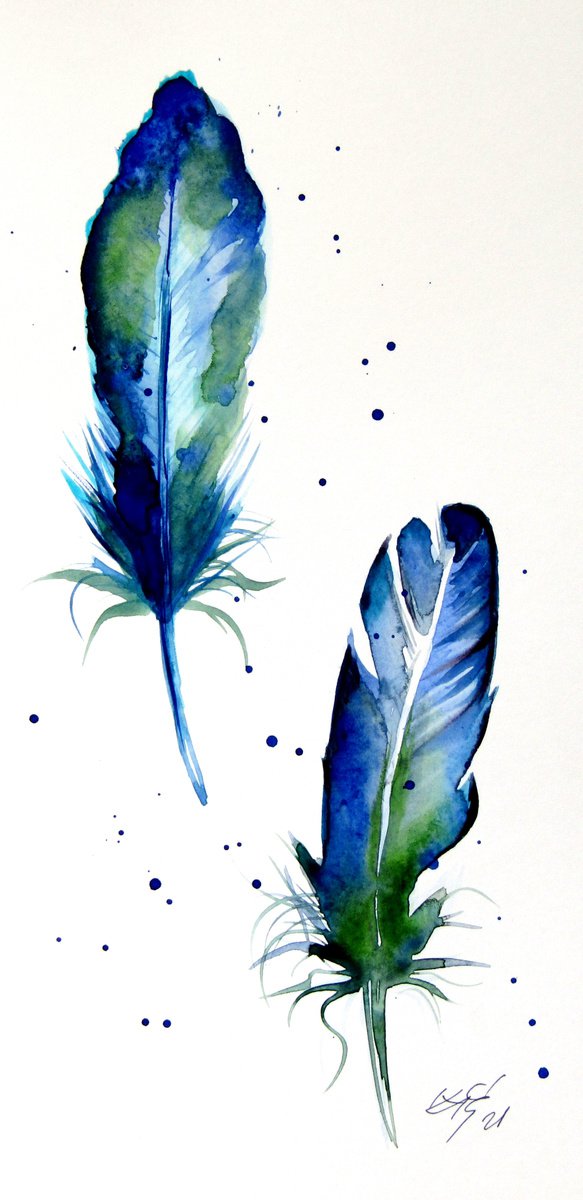 Colorful feathers II /32,5 x 18 cm/ by Kovcs Anna Brigitta