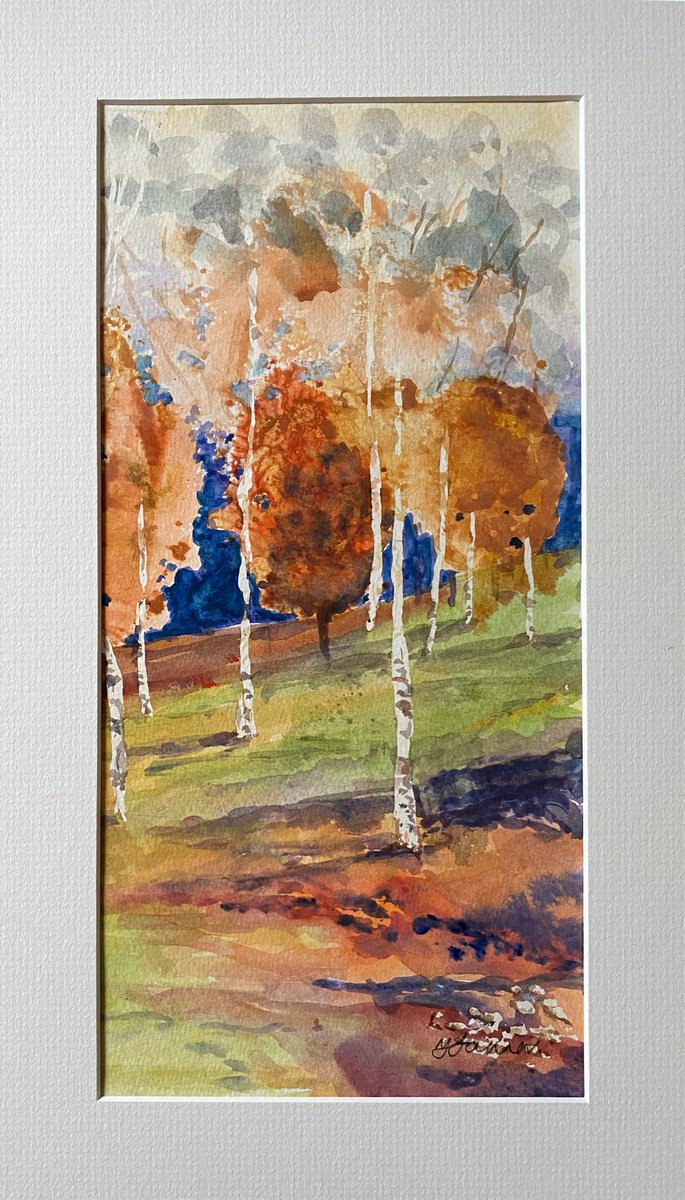 Abstracted Silver birches by Teresa Tanner