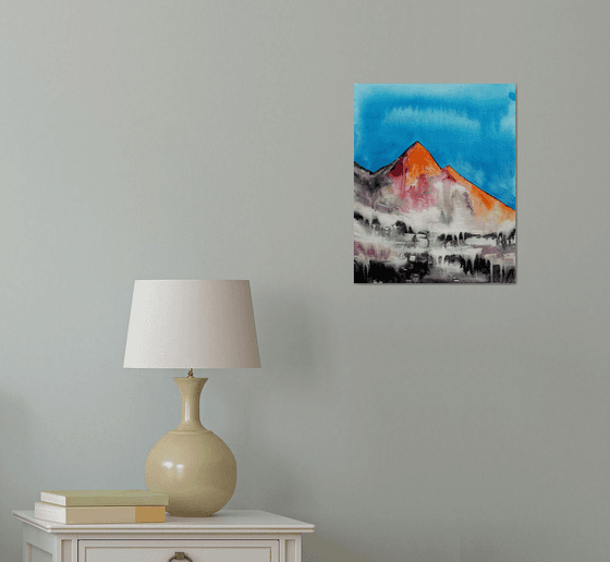 Moutain range painting