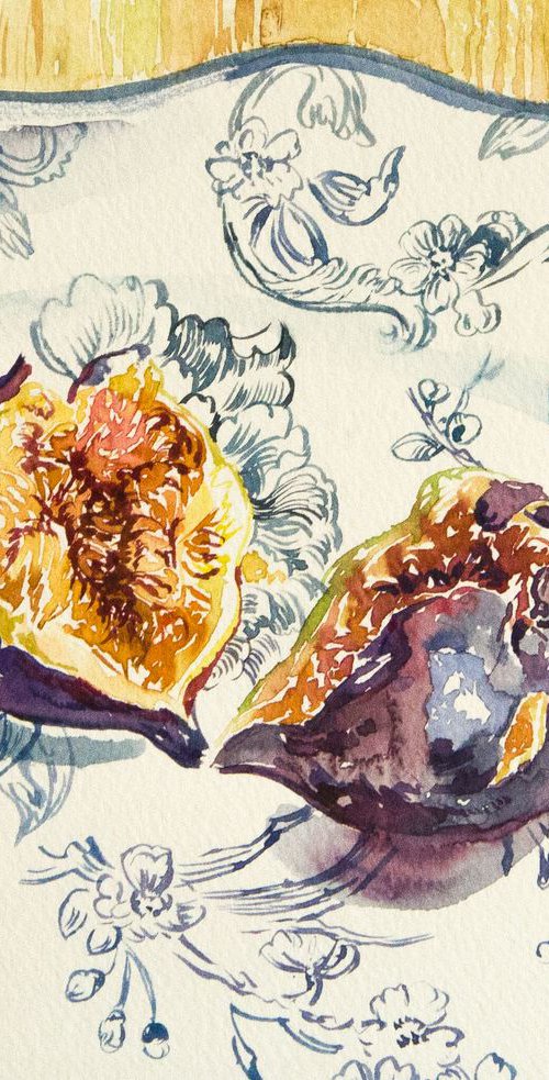 Watercolor still life with figs by Daria Galinski