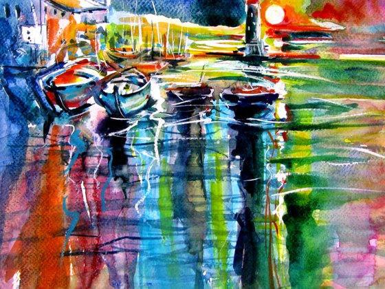 Port at sunrise III