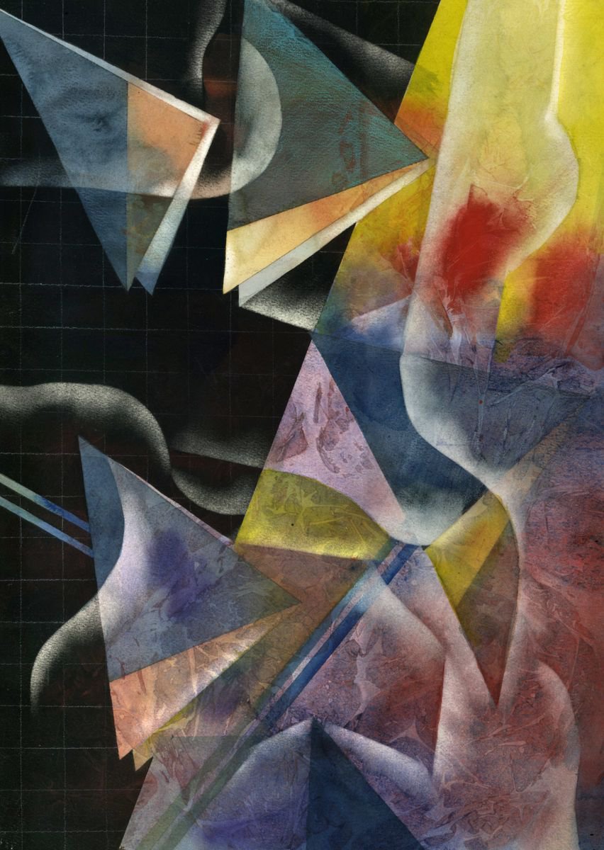 Abstract Watercolour By Alfred Ng, 16 X 22, Message To My Past, Original Artwork