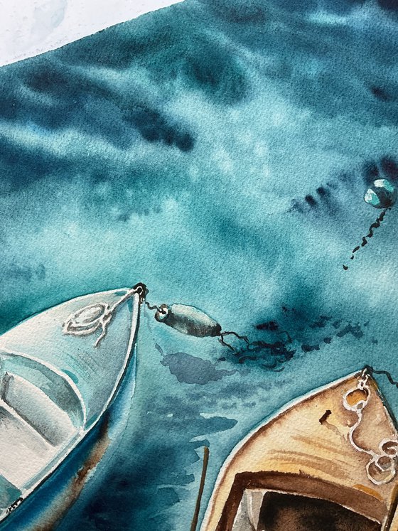 Bound by the sea, original watercolour