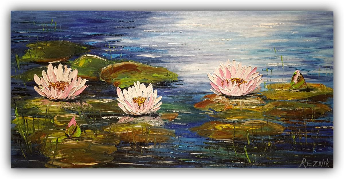 Water lilies melody 30*60 by Anna Reznik