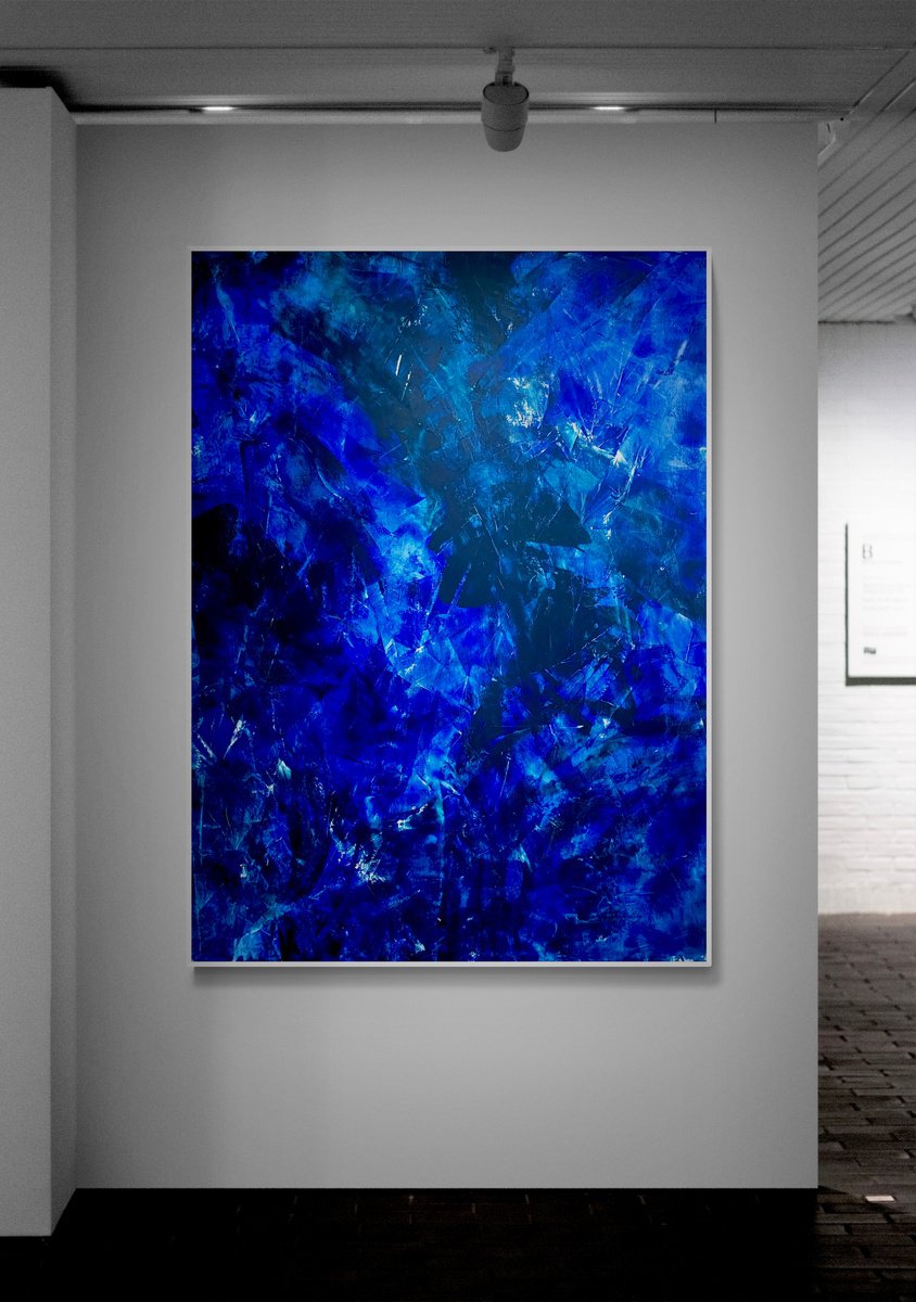 Abstract Acrylic Painting By Anita Kaufmann, 39 X 55, Beyond The Sea No. 1824, Original Artwork