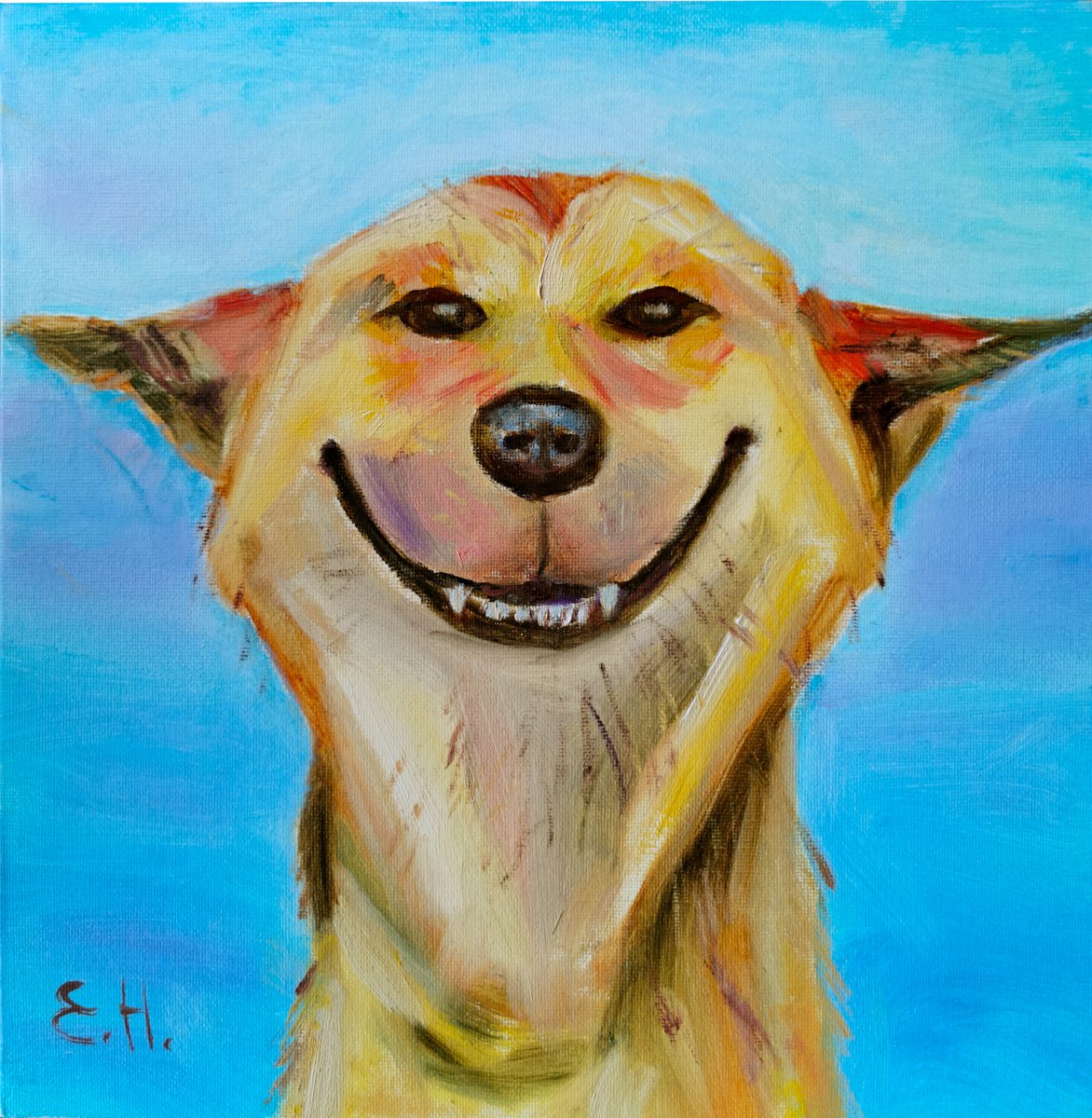 Smiling Dog by Elvira Hilkevich