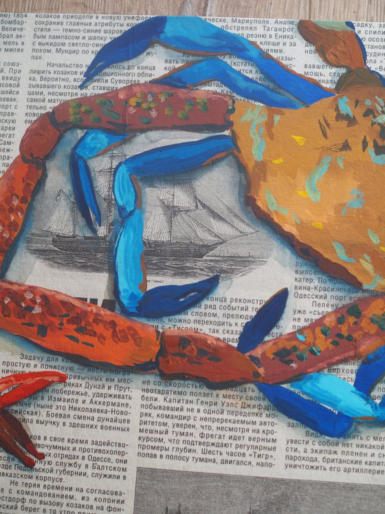 Crabs on the newspaper