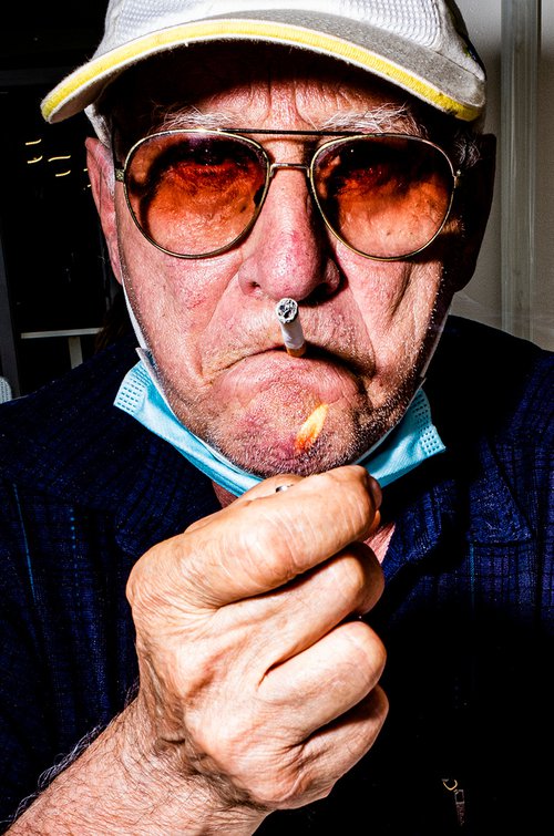 Man with cigarette by Salvatore Matarazzo