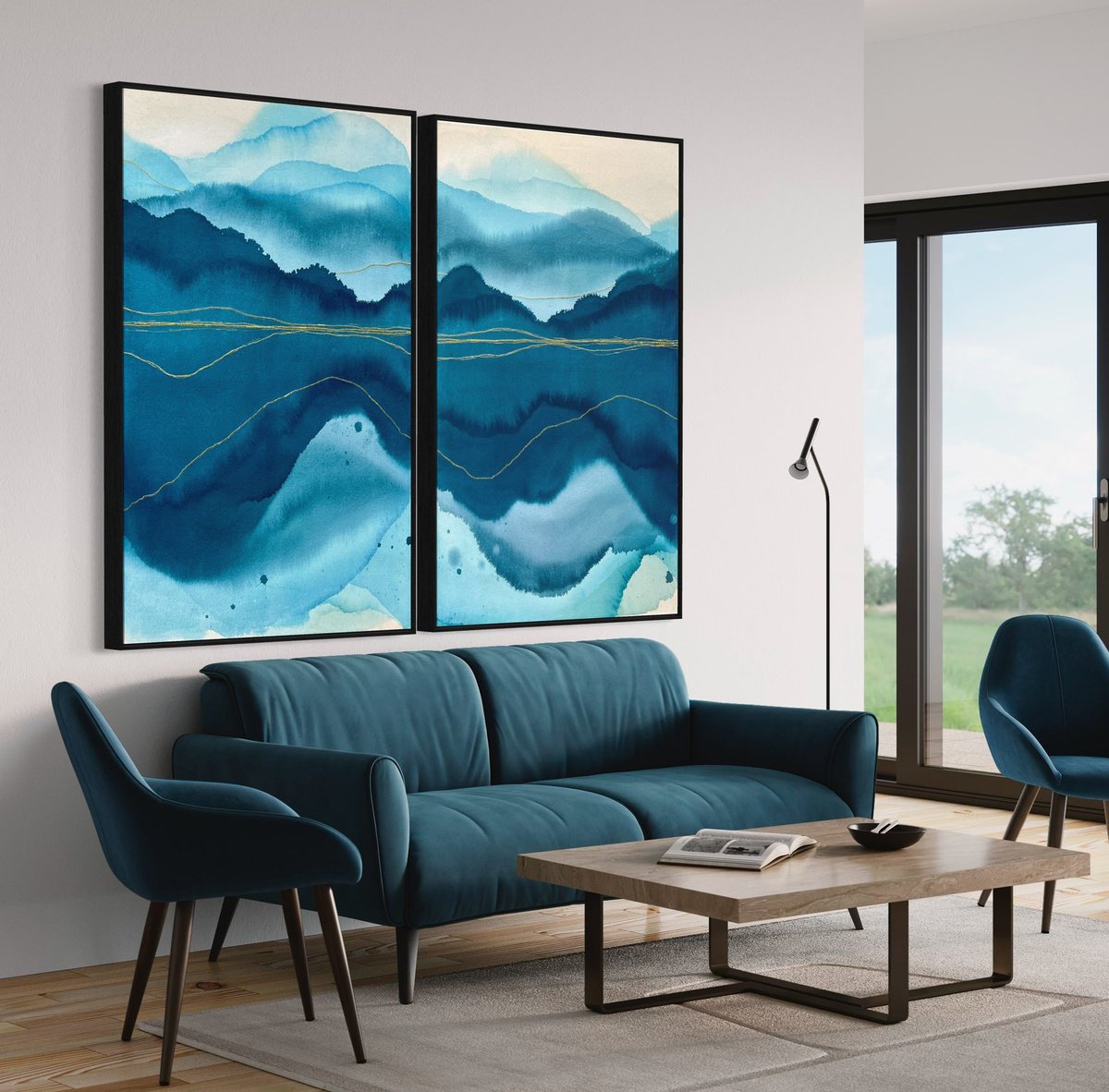 Organic Landscape Painting By Olya Tereschuk, 63 X 47", River