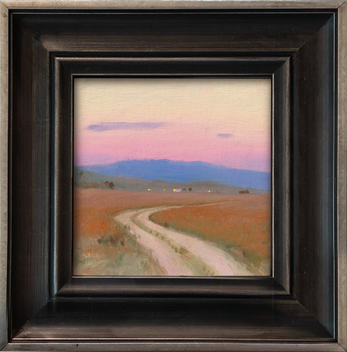 Impressionistic Landscape Oil Painting By Ayna Paisley, 9 X 9, Montana Dusk, Original Artwork
