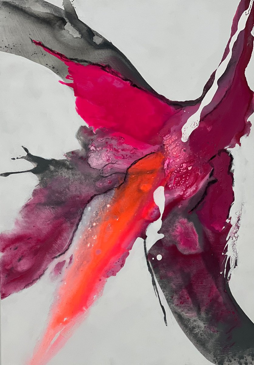 Abstract Acrylic Painting By Irene Gartner, 28 X 39, Rosalita, Original Artwork