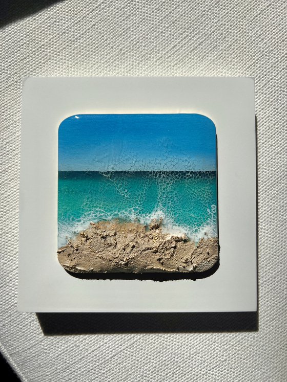 "Little wave" #16 - Miniature square painting