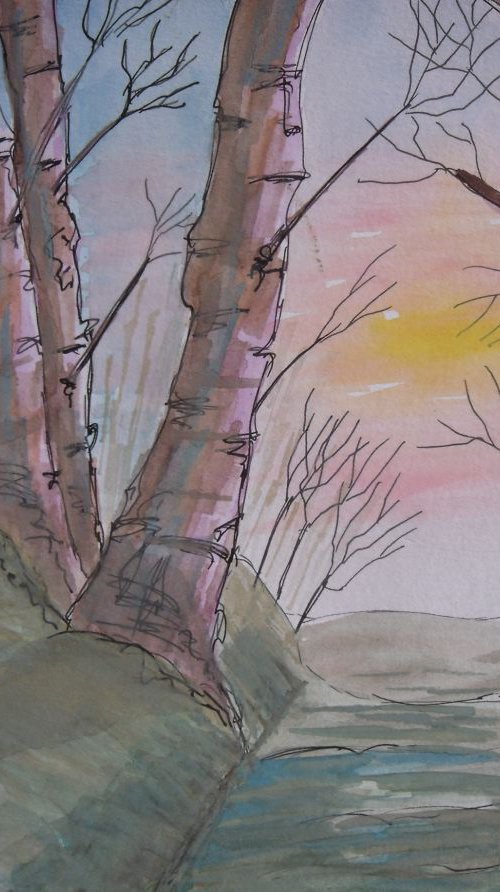 Winter Woodland Sunset by Ruth Searle
