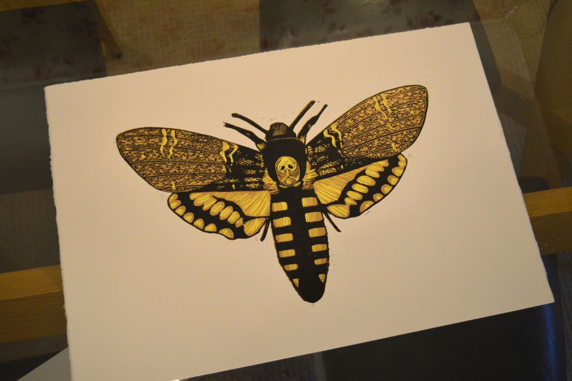 Deaths Head Hawk Moth Tattoo Wooden Hand - OOAK – RiotofHearts