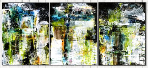 Essence of Time - Triptych - 3 paintings by Kathy Morton Stanion