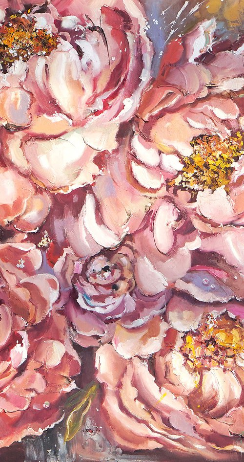 Peonies wall art by Annet Loginova