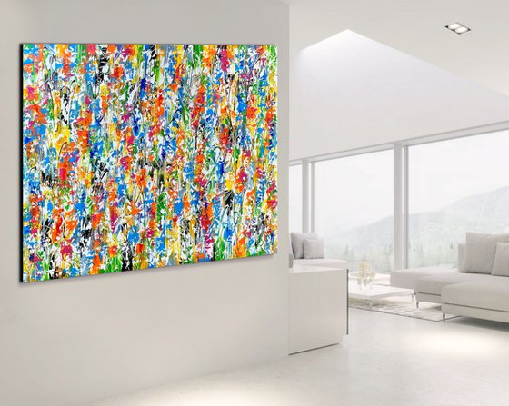 Stayin’ Alive - XL LARGE,  TEXTURED ABSTRACT ART – EXPRESSIONS OF ENERGY AND LIGHT. READY TO HANG!