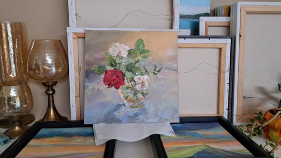 Wild roses (14x14'')