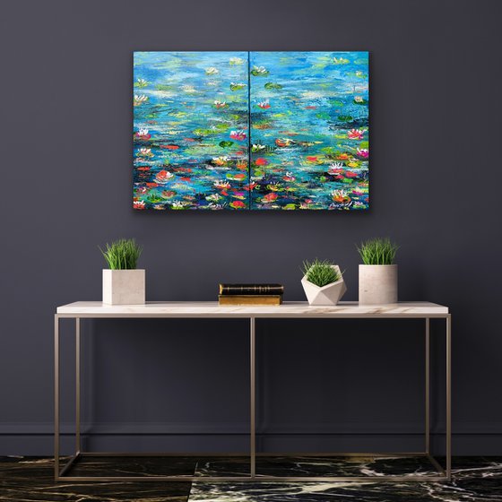 Waterlilies from the Monet Garden - Diptych