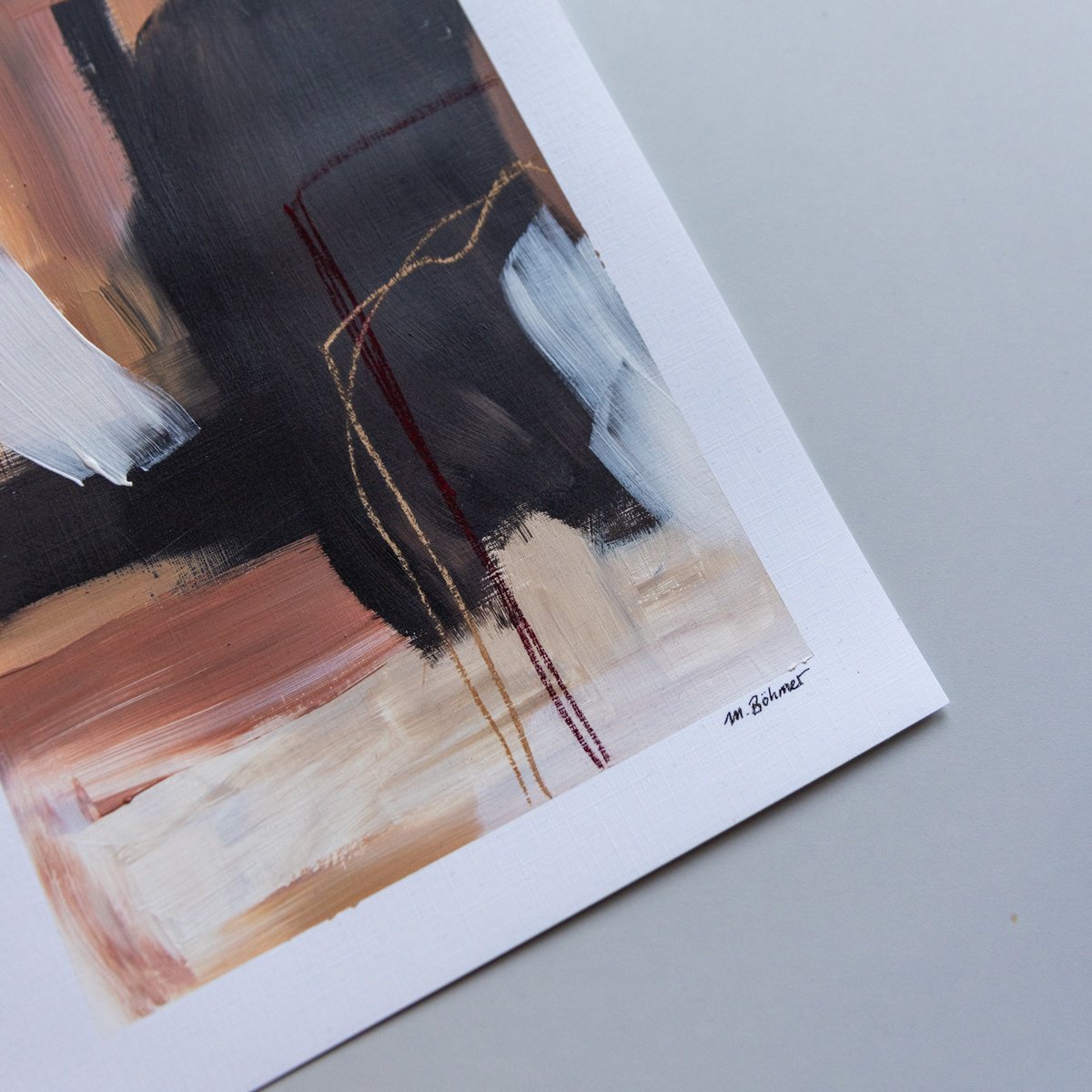 Abstract Acrylic Painting By Mareike Bohmer, 9 X 13", Abstract Brush Strokes 341, Original Artwork