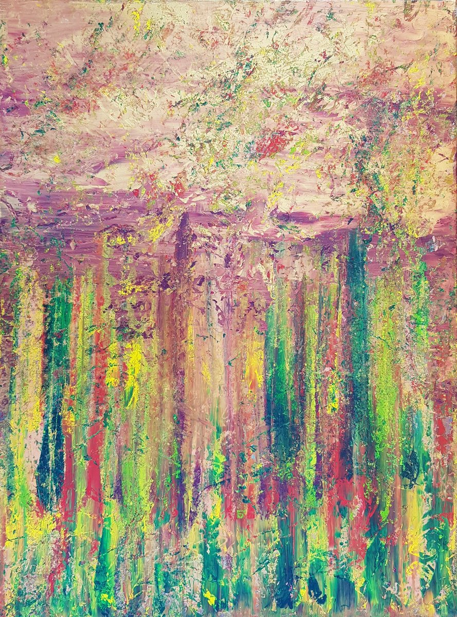 Abstract Landscape Acrylic Painting By Ivana Olbricht, 24 X 31, Colors Of The Wind, Original Artwork